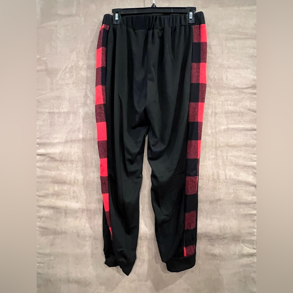 Celeste Black and Red Checkered Joggers